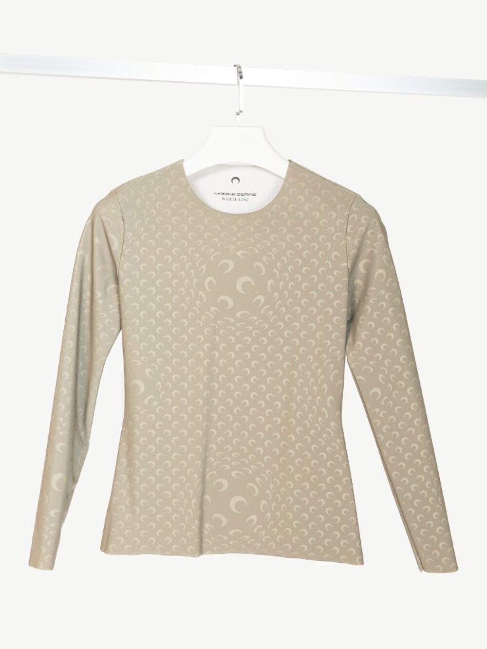 Marine Serre White Line FW20 Taupe Reflective Moon-Print Top